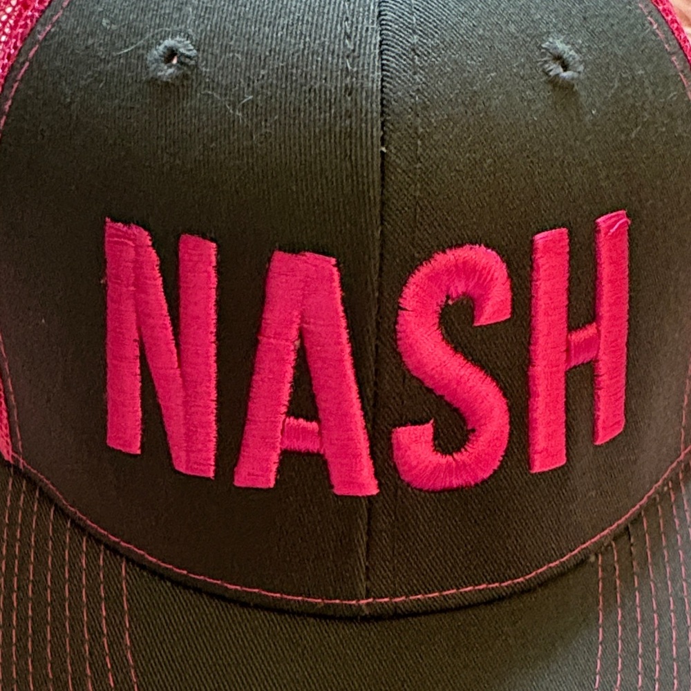 Nash Women's Gray  and Pink Mesh Baseball Hat - Picture 6 of 7